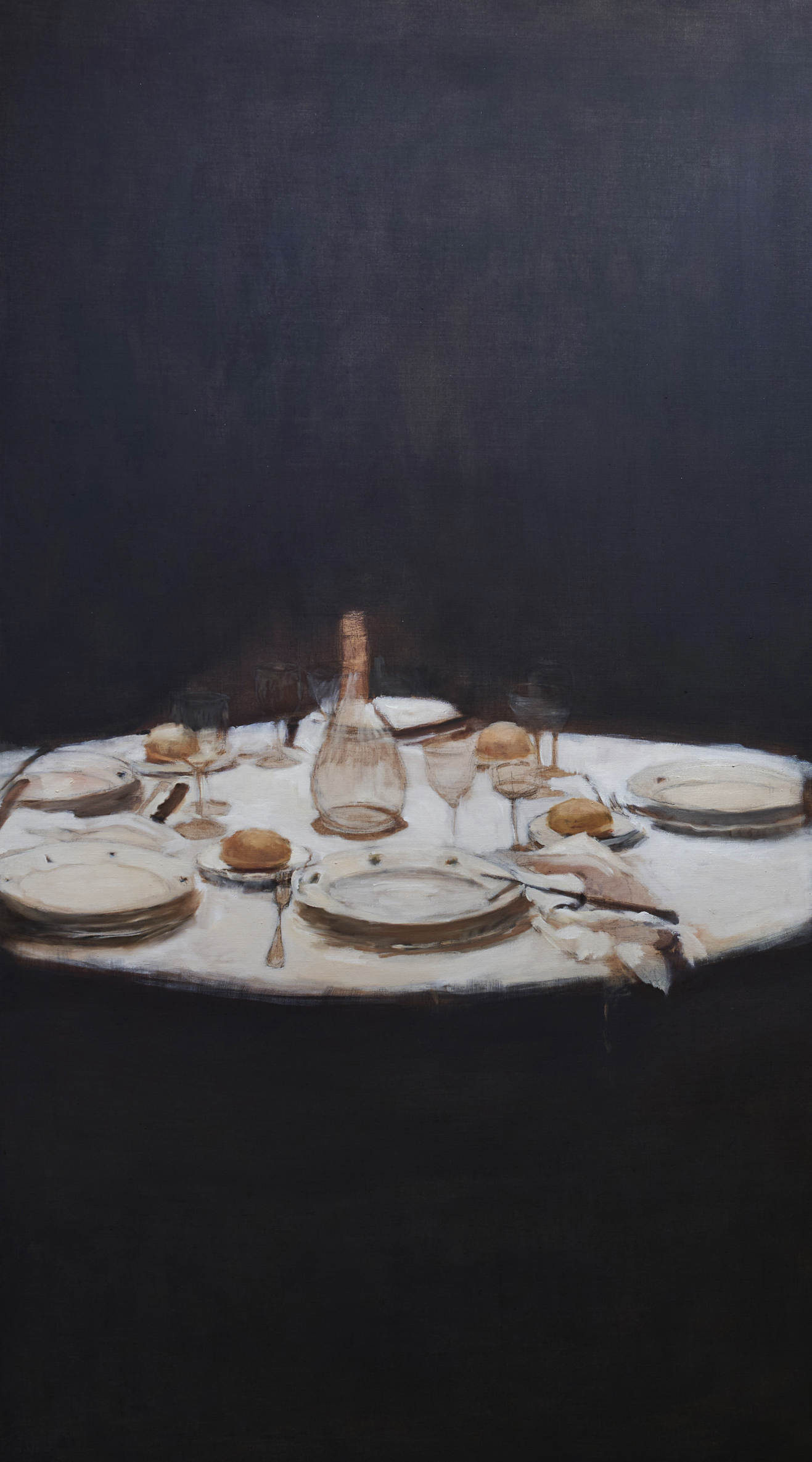 Elena Carozzi, tavola apparecchiata, cm 165 x 93