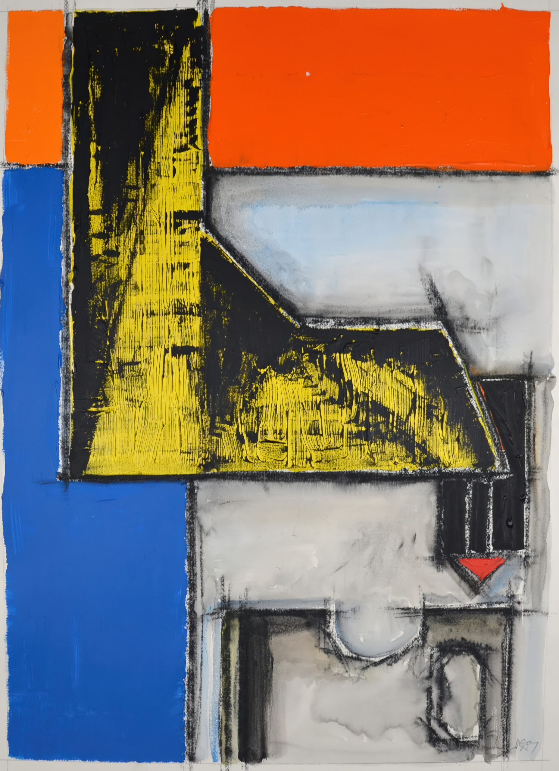 06_Mario Maioli, Casting 1987, Acrylic paint on Paper, 100 x 70 cm, inv. 1987.015